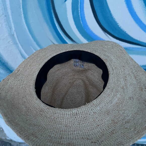 Miu Miu Straw Hat Women's Red Ribbon Detail Holiday Style Sun Hat - Picture 5 of 6